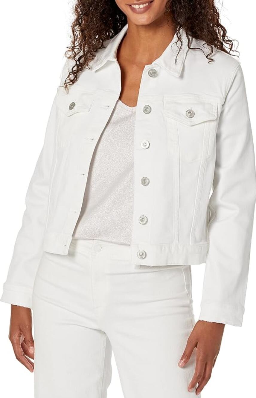 Hudson Trucker Denim Jacket Womens Small White Cropped Minimalist Jean Classic